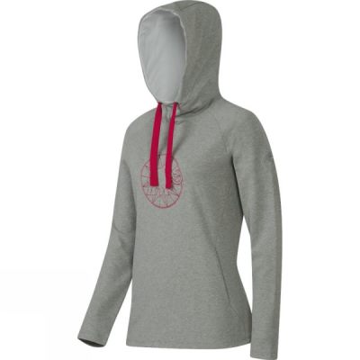 Sudadera Con Capucha Mammut Mammut Logo ML Mujer - Gris / Rojas - Chile GMR045163